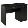 Computer Desk with Storage Drawers, Study Writing Table with Cabinet Adjustable Shelf for Home Office Workstation Bedroom, Black