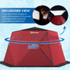 4 Person Insulated Ice Fishing Shelter, Pop-Up Portable Ice Fishing Tent with Carry Bag and Two Doors for -22℉, Red