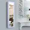 Mirror Jewellery Cabinet Armoire with Full Length Mirror, Wall Mounted Jewellery Organizer, White