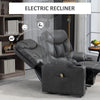 Lift Chair for Elderly, PU Leather Electric Recliner Chair with Quick Assembly, Remote, Cup Holders, Side Pockets, Grey