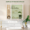 Wall Mounted Medicine Cabinet with Mirror Wall Mirror Cabinet with 3 Doors and Adjustable Storage Shelves White