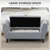 Upholstered Storage Bench with Arms, Modern Ottoman Bench for Bedroom, Entryway, and Living Room