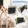 6 Panel Folding Room Divider, UV30+ Privacy Screen, Indoor Outdoor Privacy Panel with Stable Base, Black