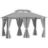 10' x 13' Patio Gazebo, Outdoor 2-Tiers Garden Canopy Yard Sunshade Shelter with Curtains