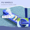 Qaba 3 Wheel Kids Scooter, Toddler Kick Scooter with Adjustable Height, Rear-Fender Brake, LED Light, TPE Handlebar, Blue