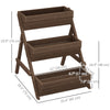 3 Tier Elevated Planter Box, Vertical Wooden Raised Garden Bed for Flowers, Vegetables, 26