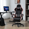 Computer Gaming Chair, PU Leather Office Desk Chair with Footrest, Swivel Wheels, 135° Reclining Back, Black