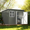 8.5' x 6' Galvanised Steel Outdoor Storage Shed, Garden Shed with Window, Lockable Wide Doors and Air Vents