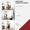 Soozier Lat Pull Down Machine, High / Low Pulley Machine with Adjustable Seat and Flip-Up Footplate