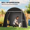 8' x 4' Portable Shed, Waterproof Bike Tent with Roll-up Zipper Door and Galvanised Metal Frame for Bike, Garden Tools