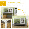 Rabbit Hutch Dual-Height Design Bunny House with Run Slide-Out Tray White and Coffee