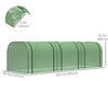 9.7' x 3.3' x 2.5' Mini Tunnel Greenhouse with PE Cover Garden Green Grow Shed with Steel Frame Zipped Doors, Dark Green