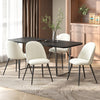 Set of 4 Modern Dining Chairs, Velvet Upholstered Kitchen Chairs with Steel Legs for Living Room