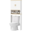 Over the Toilet Storage Shelf Adjustable Shelf Over the Toilet Storage Cabinet for Bathroom White and Oak
