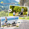 Elite II Dog Bike Trailer 2-In-1 Pet Stroller Cart Bicycle Wagon Cargo Carrier Attachment for Travel with Suspension and Storage Pockets