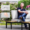 4 Piece L Shaped Garden Furniture Set, 4 Seater Outdoor Corner Garden Set, 2 Loveseats, 2 Coffee Tables, Teak