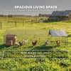 Metal Chicken Coop, Large Chicken Run with Water-Resistant & Anti-UV Cover for 2-3 Hens, Outdoor Hen House with 4 Doors