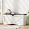 Shoe Storage Bench with Padded Seat, Entryway Bench Holds up to 352 lb, Shoe Organizer, 8 Pairs, White Wood Grain