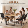 Dining Chairs Set of 4, Faux Leather Upholstered Kitchen Chairs with Metal Legs for Dining Room, Living Room, Black