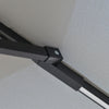10FT Cantilever Patio Umbrella with Lights Solar Powered Offset Umbrella with Crank and Cross Base for Deck Light Grey