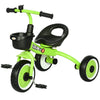Qaba Tricycle for Toddler 2-5 Year Old Girls and Boys, Toddler Bike with Adjustable Seat, Basket, Bell, Green
