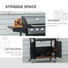 4+1 Burner Liquid Propane Gas Grill Outdoor Cabinet Style BBQ Trolley w/ Side Burner, Warming Rack, Side Shelf, Storage Cabinet, Thermometer, 4 Wheels, Carbon Steel