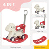 Qaba 4 in 1 Kids Rocking Horse w/ Detachable Balance Board & Push Handel