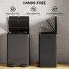 Dual Garbage Bin, Soft-Close Trash Can with Foot Pedal, 2 x 28 Liter Garbage Can with Removable Inner Buckets, Black
