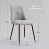 Upholstered Dining Chairs Set of 6, Velvet Accent Chair with Back and Wood-grain Steel Leg for Kitchen