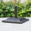 20 lbs Square Resin Patio Umbrella Stand Base Coated Pole Market Umbrella Parasol Holder Bronze