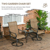 2-Piece Swivel Patio Dining Chairs, 360° Swivel Rocking Outdoor Chairs with Curved Armrests, Breathable Mesh Seat & S Shape Backrest for Yard, Lawn, Porch