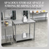 Stainless Steel Workbench, 35 x 24 x 34 Inch, Heavy Duty Work Prep Table with Shelf, Workbench for Kitchen, Garage