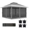 11.7' x 11.7' Pop Up Canopy Tent with Netting, UPF50+ Instant Sun Shelter with Wheeled Carry Bag and Sand Bags