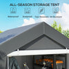 7' x 12' Outdoor Storage Shed Portable Garage with Roll-up Door for Motorcycle, Bike, Garden Tools, Dark Grey