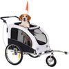 Elite II Dog Bike Trailer 2-In-1 Pet Stroller Cart Bicycle Wagon Cargo Carrier Attachment for Travel with Suspension and Storage Pockets