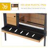 Rabbit Hutch, Wooden Bunny Cage Indoor Outdoor Bunny Hutch with Tray and Openable Water-Resistant Roof, Yellow