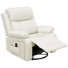 Leather Reclining Chair with Vibration Massage, Swivel Base, Rocking Function, Remote Control