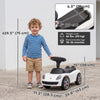 Qaba Toddler Push Car with Horn, Lights, Start-Up Sound, Ride on Car with Steering Wheel, Foot Rest, for 18-36 Months, White