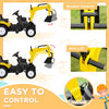 Ride on Tractor for Kids, Pedal Excavator Ride on Toy for 3 Year Old, Yellow
