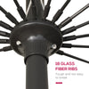 8ft Shanghai Garden Parasol Umbrella with Crank & Tilt, Adjustable Outdoor Sun Shade, Wine Red