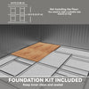 11' x 13'Garden Storage Shed w/ Foundation Kit Metal Tool Storage House w/ Double Doors, Grey