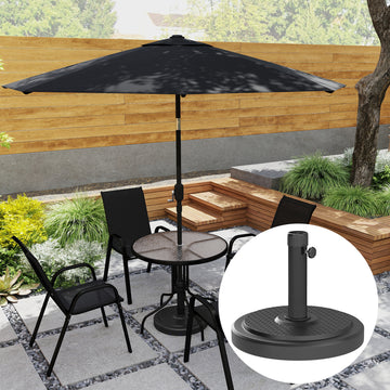 48 lbs Patio Umbrella Base Round HDPE Umbrella Base For 1.5