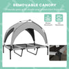 Raised Dog Bed Cooling Dog Cot w/ Canopy Washable Breathable Mesh, for Large Dogs, Light Grey