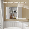 Simple Medicine Cabinet Wall Mounted, Bathroom Wall Cabinet with 2 Doors and Adjustable Shelf Storage, White