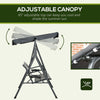 3-Seat Patio Swing Chair, Outdoor Canopy Swing Glider with Adjustable Shade