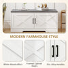 Shoe Bench with Cushion Shoe Storage Bench with Doors Adjustable Shelves for Entryway, White