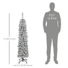 7ft Pencil Artificial Christmas Tree with Pine Realistic Branches, Auto Open, Pink and White