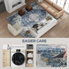 9x12 Area Rug, Vintage Machine Washable Rug, Non-Slip Floor Carpet for Living Room, Bedroom, Dining Room, Blue