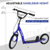 Kids Scooter with Adjustable Handlebar, Youth Kick Scooter with Dual Brakes, Inflatable Wheels, for Age 5+, Blue