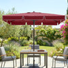 6.5x4ft Rectangle Patio Umbrella Aluminum Tilt Adjustable Garden Parasol Sun Shade Outdoor Canopy Red